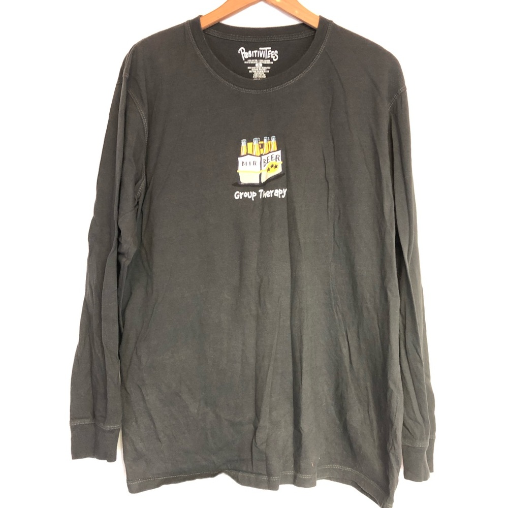 Positivitees sz XL beer group therapy blue tee